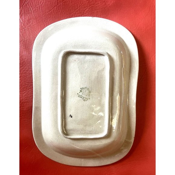 Holland Dutch Print Galagray Ware Serving Dish Tray CALIFORNIA CLEMINSONS 12" L - Picture 6 of 7
